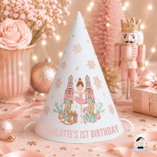 Pink Nutcracker Winter Onederland 1st Birthday Party Hat