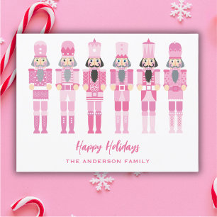 PINK NUTCRACKERS CHRISTMAS POSTCARD