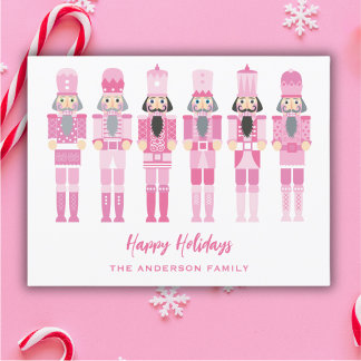 PINK NUTCRACKERS CHRISTMAS  POSTCARD