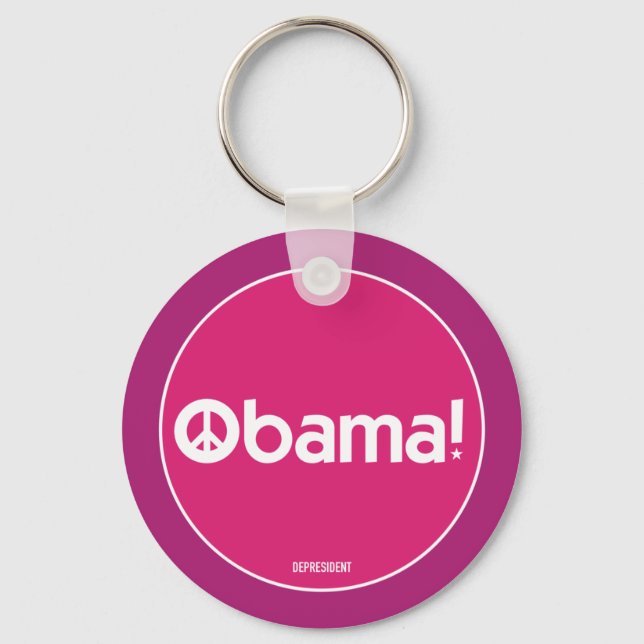 Pink Obama for Peace Keychain (Front)