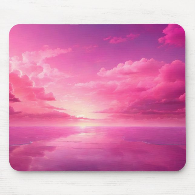 Pink Ocean Sunset Mouse Pad (Front)