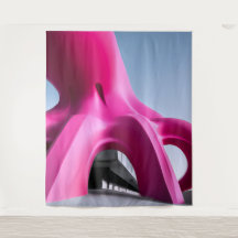 Pink Octo-Architecture Tapestry