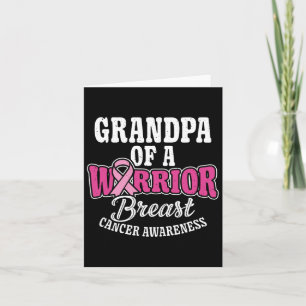 Pink October Grandpa Of A Warrior Breast Cancer Aw Card