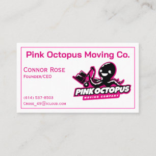 Pink Octopus Customisable Business Card