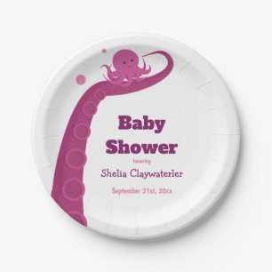 Pink Octopus   Paper Plates
