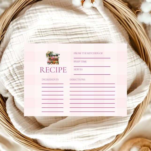 Pink Off the Market Bridal Shower Recipe Enclosure Card (Creator Uploaded)