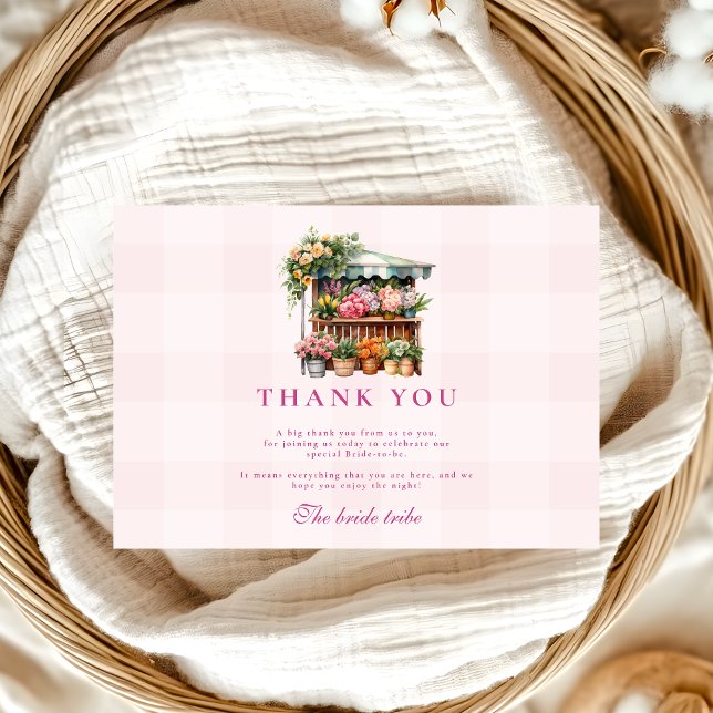 Pink Off the Market Bridal Shower Thank You Card (Creator Uploaded)