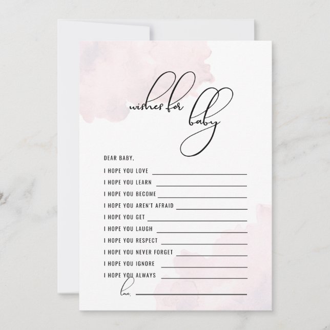 Pink Oh Baby Shower Wishes for the Baby Invitation (Front)