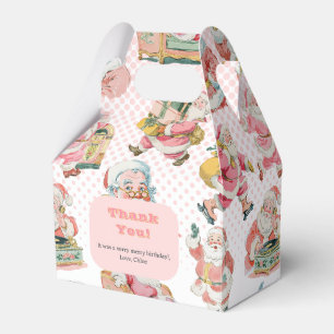 Pink Oh What FUn-Retro Groovy Santa Claus Birthday Favour Box