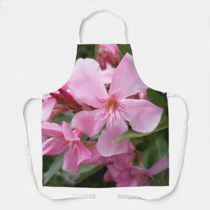 Pink Oleander Floral Kitchen Apron