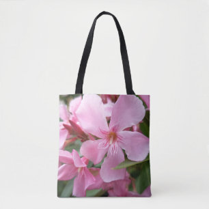 Pink Oleander Flower Tote Bag Elegant Botanical