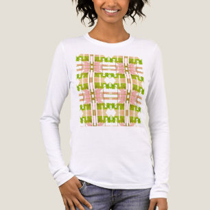 Pink Olive Beige Geometric Tribal Art Small Tiles Tri-Blend Shirt