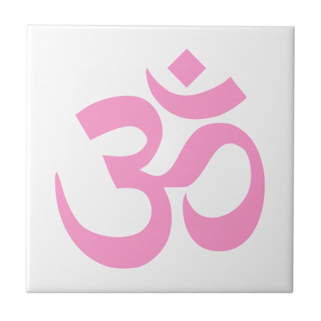 Pink Om Symbol Tile (Front)