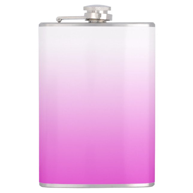 Pink Ombr Gradient Background Design-60416 Hip Flask (Front)