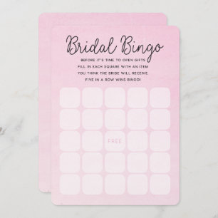 Pink Ombre Bridal Shower   Bridal Bingo Cards