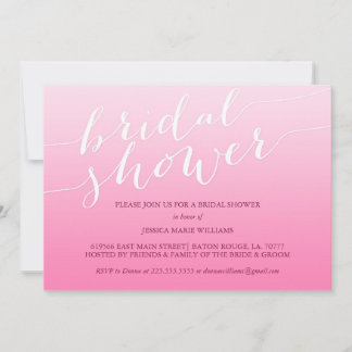Pink Ombre Bridal Shower Invitation