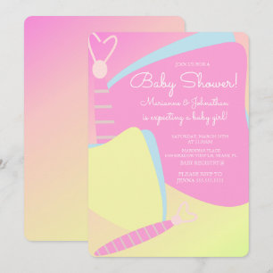 Pink Ombre Butterfly Baby Shower Invitation