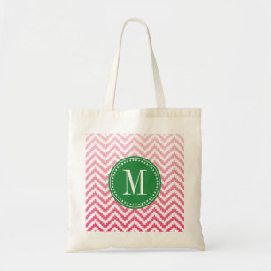 Pink Ombré Chevron Aztec Tribal Personalised Tote Bag