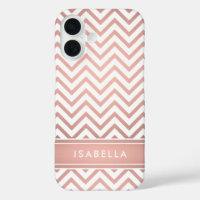 Pink Ombre Chevron Pattern Simple Modern Monogram