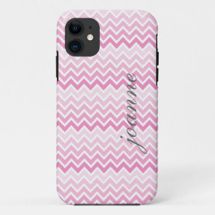 Pink Ombre Chevron Personalised I Phone 5 Case