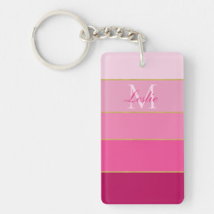 Pink Ombre Colour Block Personalised Key Ring
