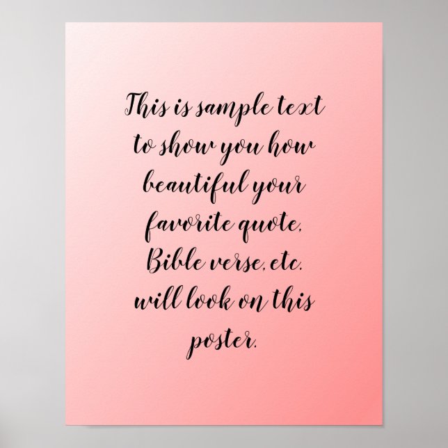 Pink Ombre Design for Quotes Poster (Front)