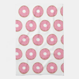 Pink Ombre Doughnuts Doughnut Sprinkles Bakery Tea Towel