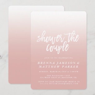 Pink Ombre Elegant Couples Shower Party Invitation
