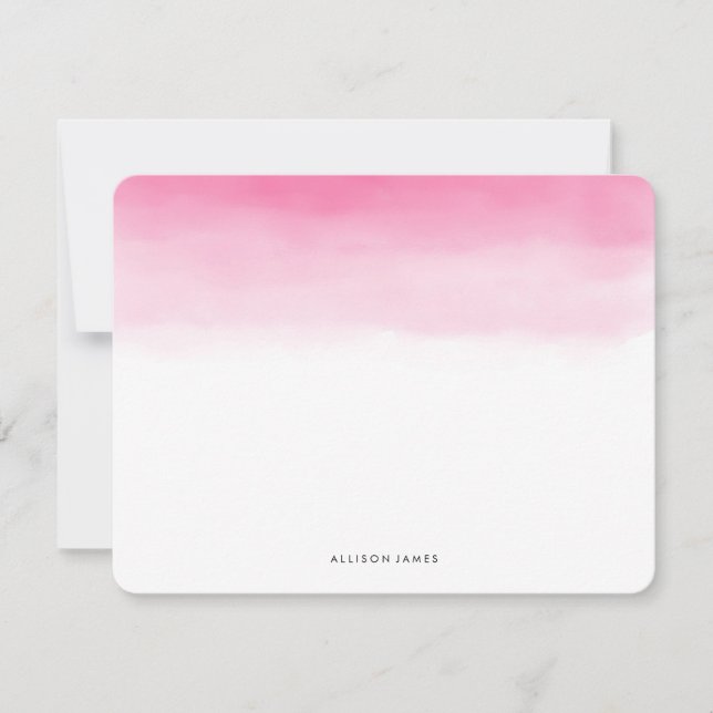 Pink Ombre Flat Note Cards (Front)
