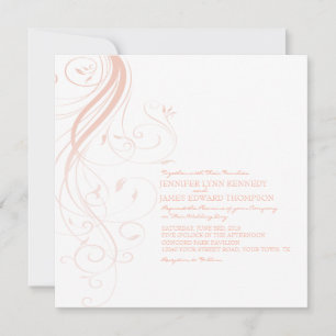 Pink Ombre Flourish Wedding Invitation