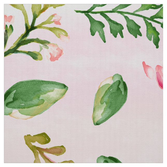 Pink Ombre Foliage Fabric (Swatch)