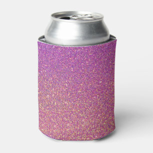 Pink Ombre Glitter Background Can Cooler