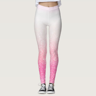 Pink Ombre Glitter Leggings