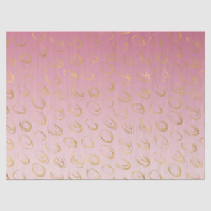 Pink Ombre Gold Chic Circles Tissue Paper