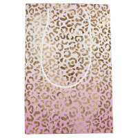 Pink Ombre Gold Leopard Print
