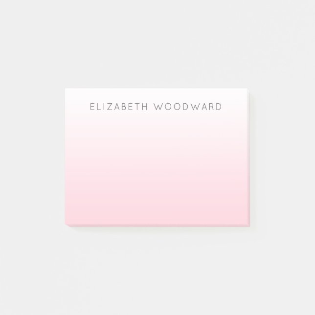 Pink Ombre Gradient Personalised Post-it Notes (Front)