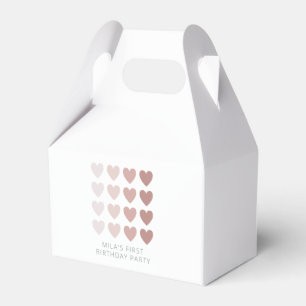 Pink Ombre Hearts Favour Box