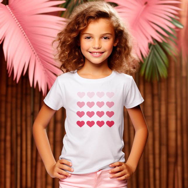Pink Ombre Hearts Valentines Day T-Shirt (Creator Uploaded)