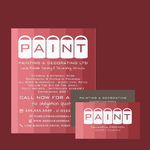 Pink Ombre, Paint Buckets, Painter & Decorator Business Card