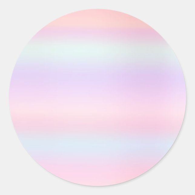 Pink Ombre Pastel Blush Powder Blue Unicorn  Classic Round Sticker (Front)