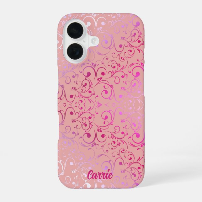 Pink Ombre Pattern  iPhone 16 Case (Back)