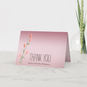 Pink Ombre Roses Thank you Card