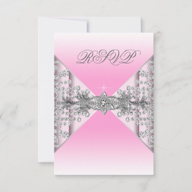 Pink Ombre RSVP Card (Front)