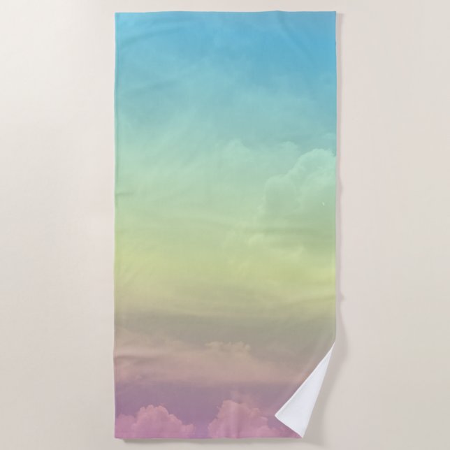Pink Ombré Sky Beach Towel (Front)