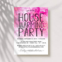 Pink Ombre Watercolor Housewarming Party
