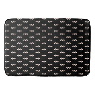 Pink on Black Design Bath Mat