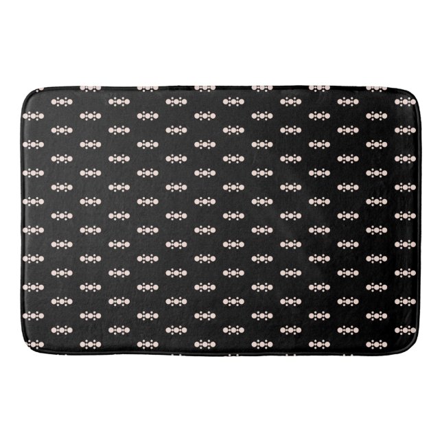 Pink on Black Design Bath Mat (Front)