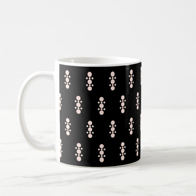 Pink on Black Design Coffee Mug (Left)
