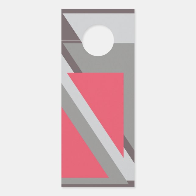 Pink on grey door hanger (Front)