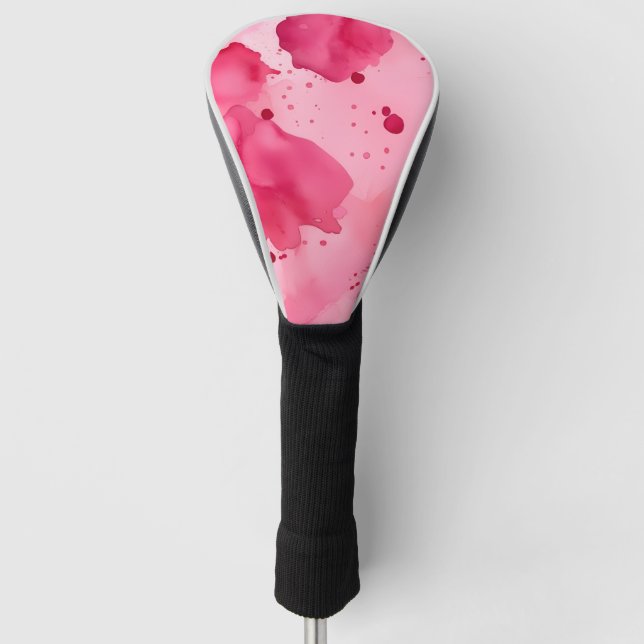 Pink on Pink Abstract  Golf Head Cover (Front)